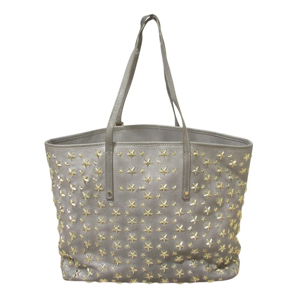 JIMMY CHOO Sasha M Star Studded Leather Tote Bag, Silver, Women's - Picture 2 of 14